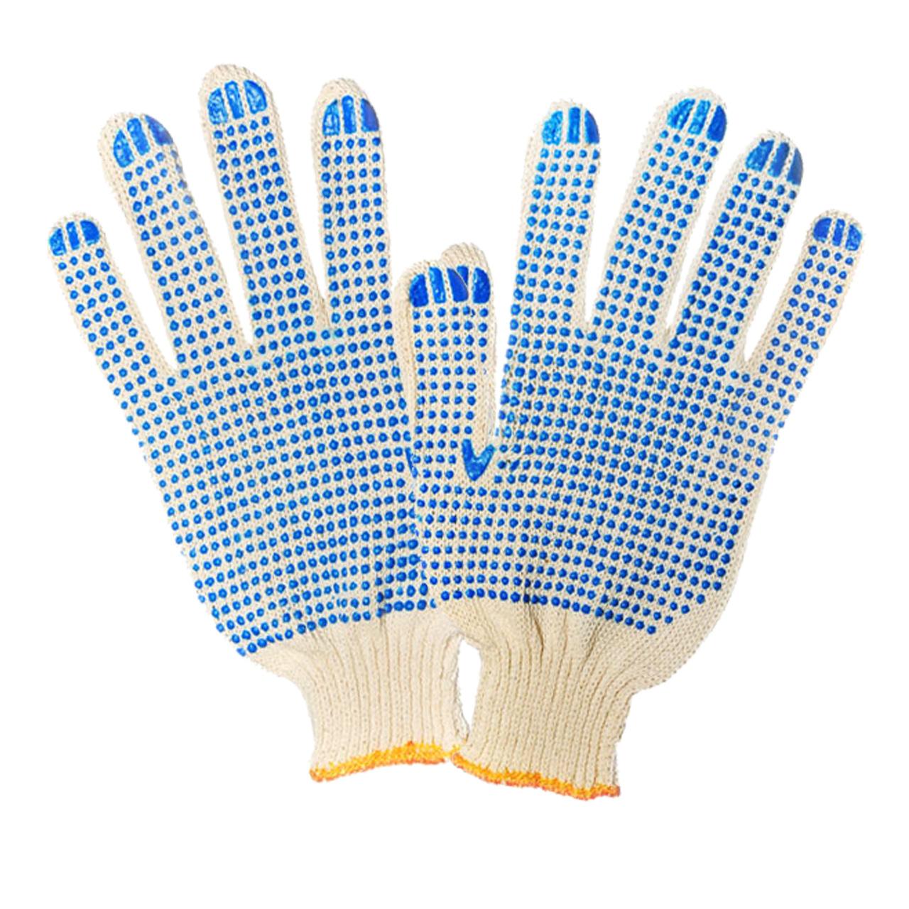 Рабочие перчатки 5-нитка 7.5 класс с ПВХ